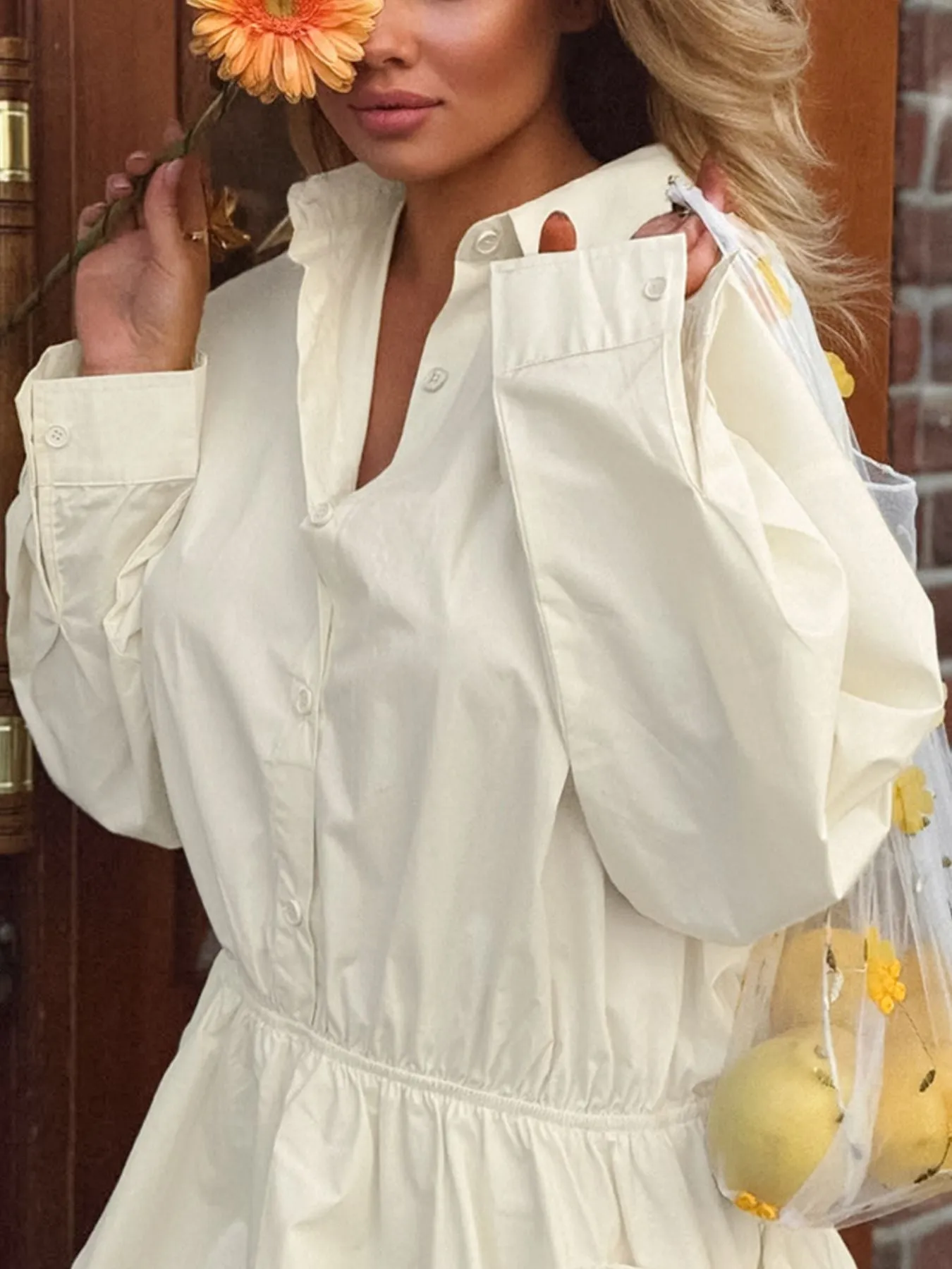 Button Front Bubble Hem Dress sold by Charming Charlie product image thumbnail 5