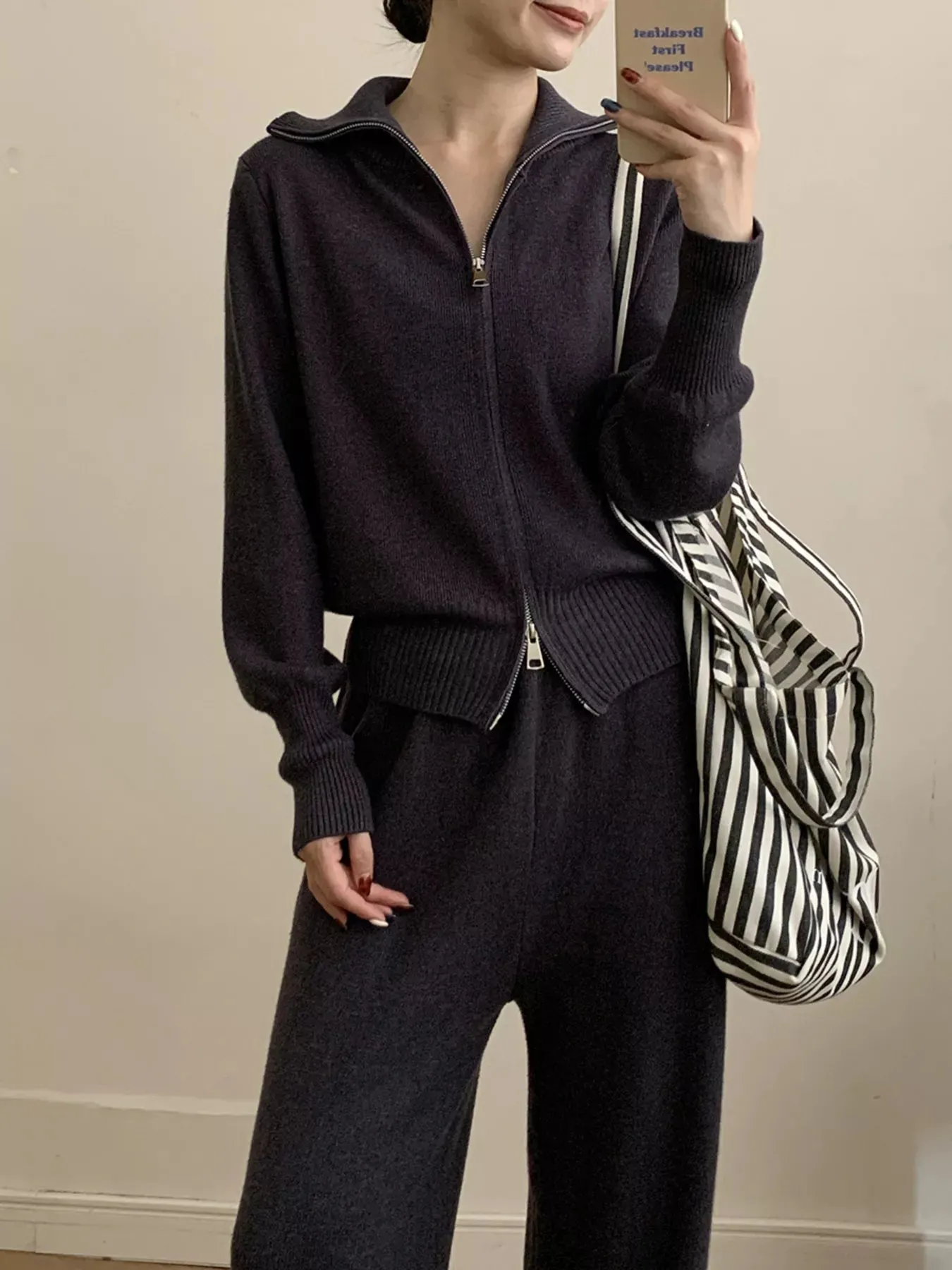 Zip Up Outerwear and Wide Leg Pants Set sold by Charming Charlie product image thumbnail 3