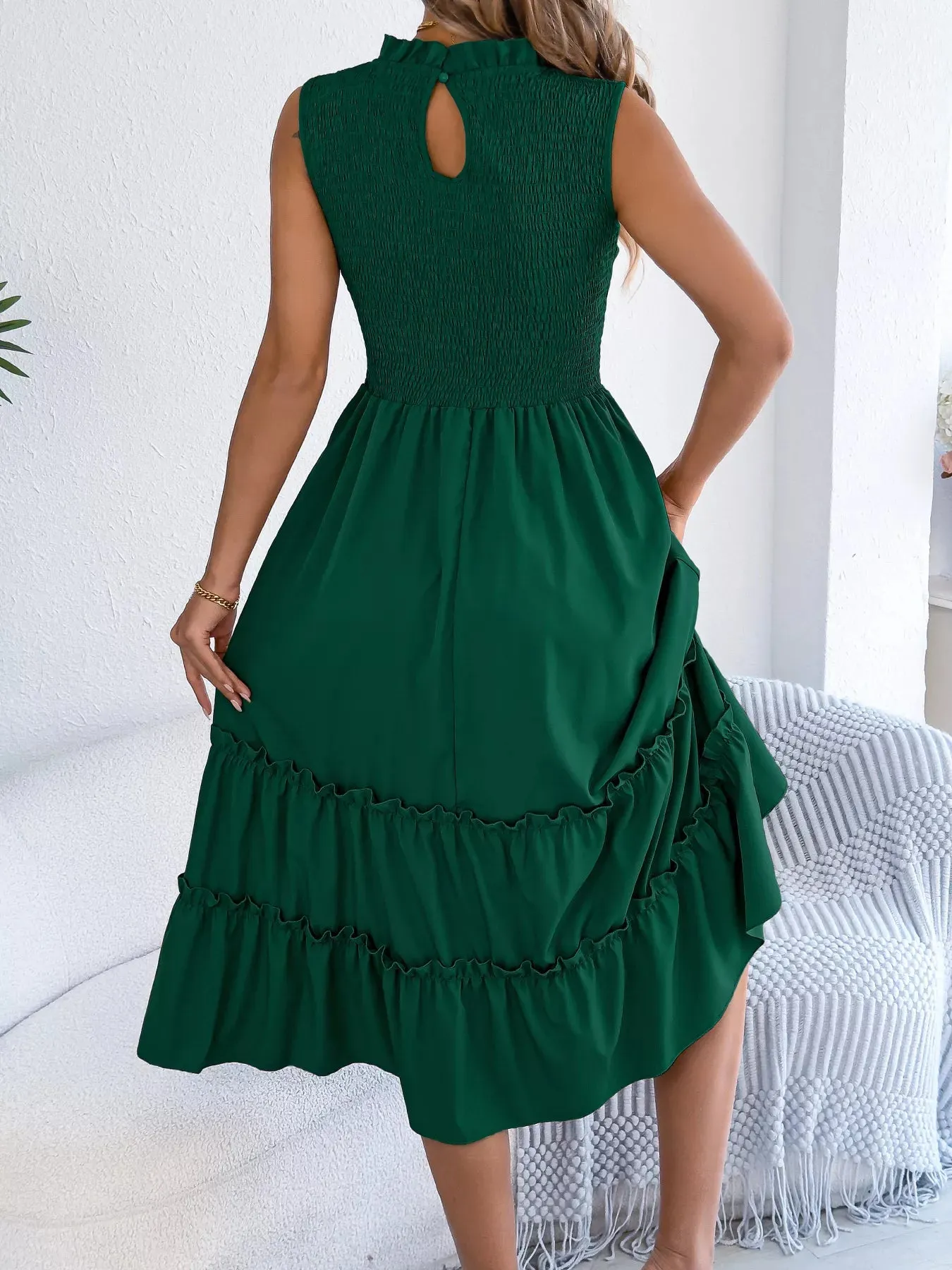 Smocked Sleeveless Tiered Dress sold by Charming Charlie product image thumbnail 5