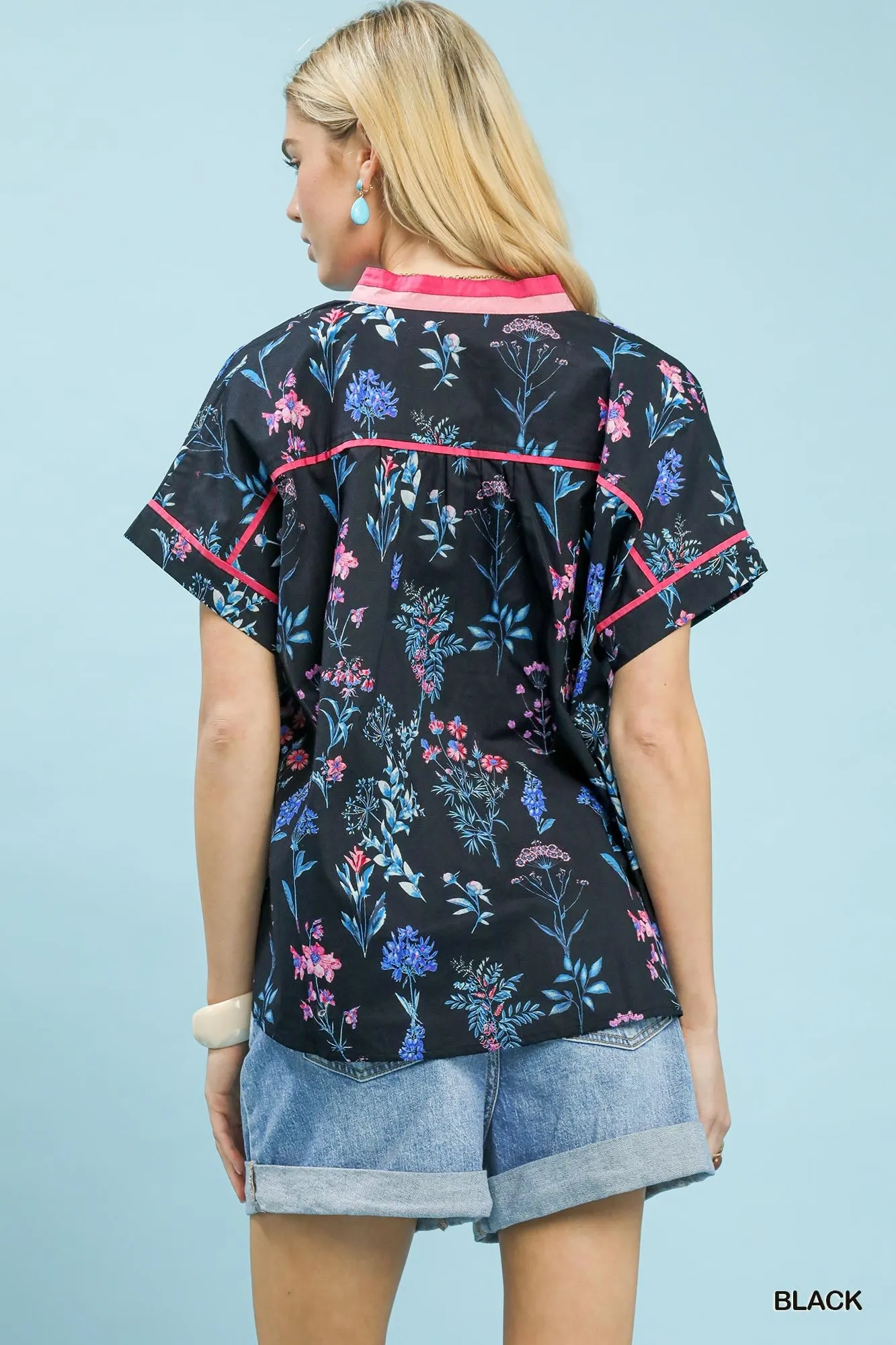 Umgee Botanical Floral Button Front Top sold by Charming Charlie product image thumbnail 3