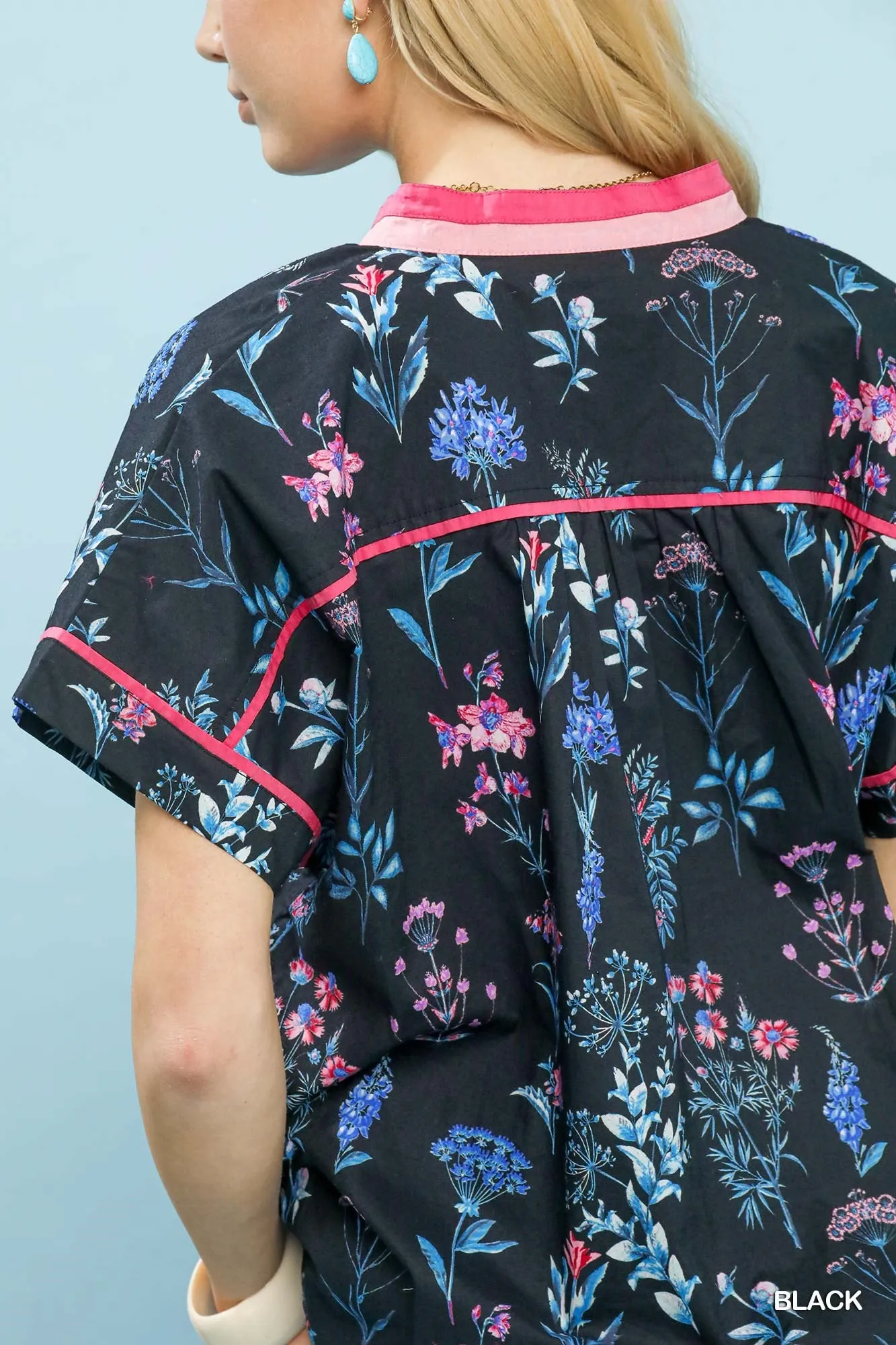 Umgee Botanical Floral Button Front Top sold by Charming Charlie product image thumbnail 4