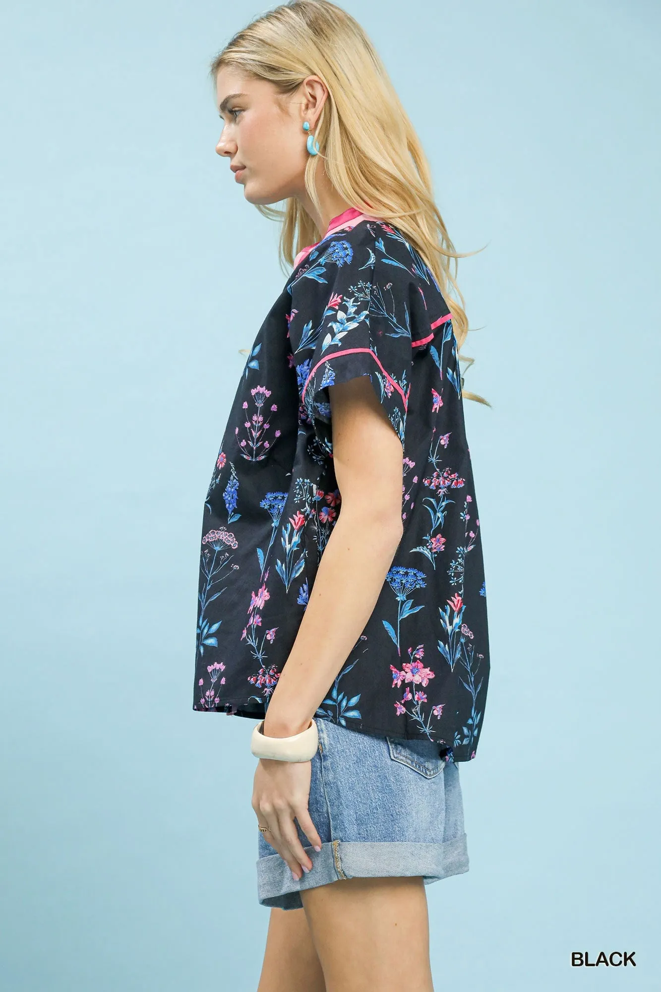Umgee Botanical Floral Button Front Top sold by Charming Charlie product image thumbnail 2