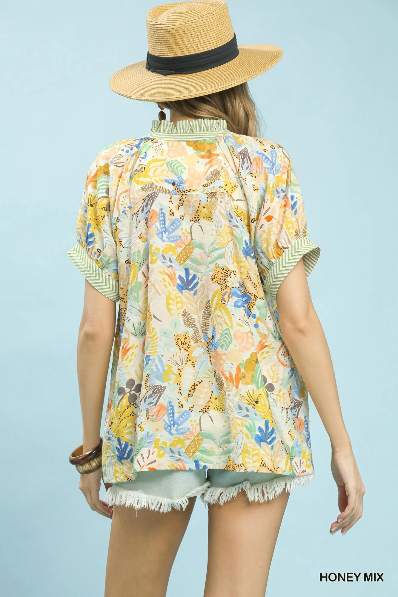 Umgee Mix Boho Printed V-Neck Top sold by Charming Charlie product image thumbnail 3