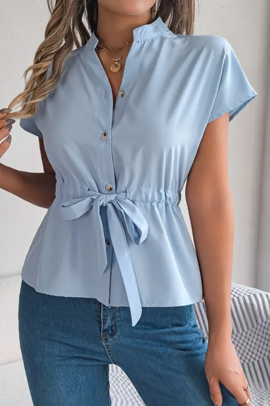 Tie Waist Button-Down Shirt sold by Charming Charlie