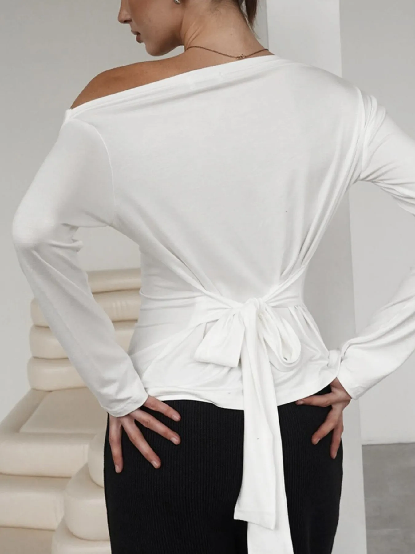 One Shoulder Long Sleeve Top sold by Charming Charlie product image thumbnail 3