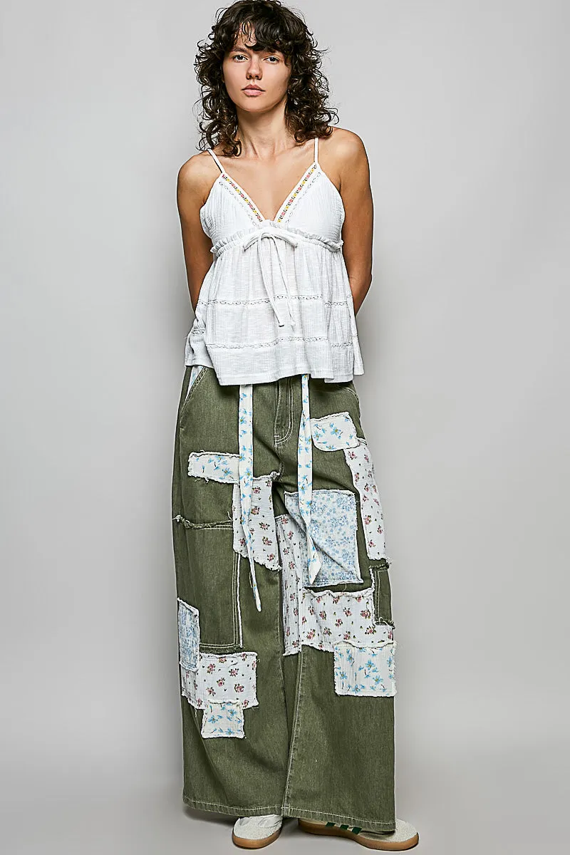 POL V-Neck Embroidered Trim Ruffled Cami sold by Charming Charlie product image thumbnail 5