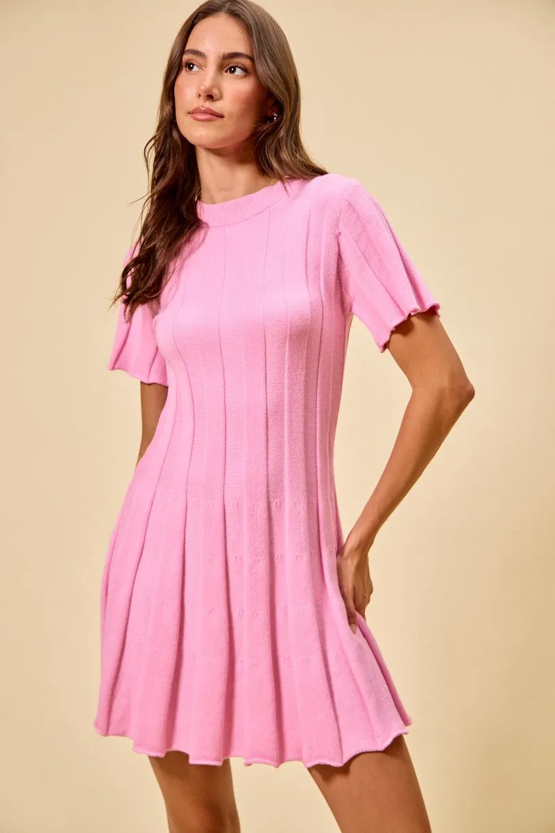 SO ME Wide Rib Short Sleeves Sweater Knit Mini Dress sold by Charming Charlie product image thumbnail 2