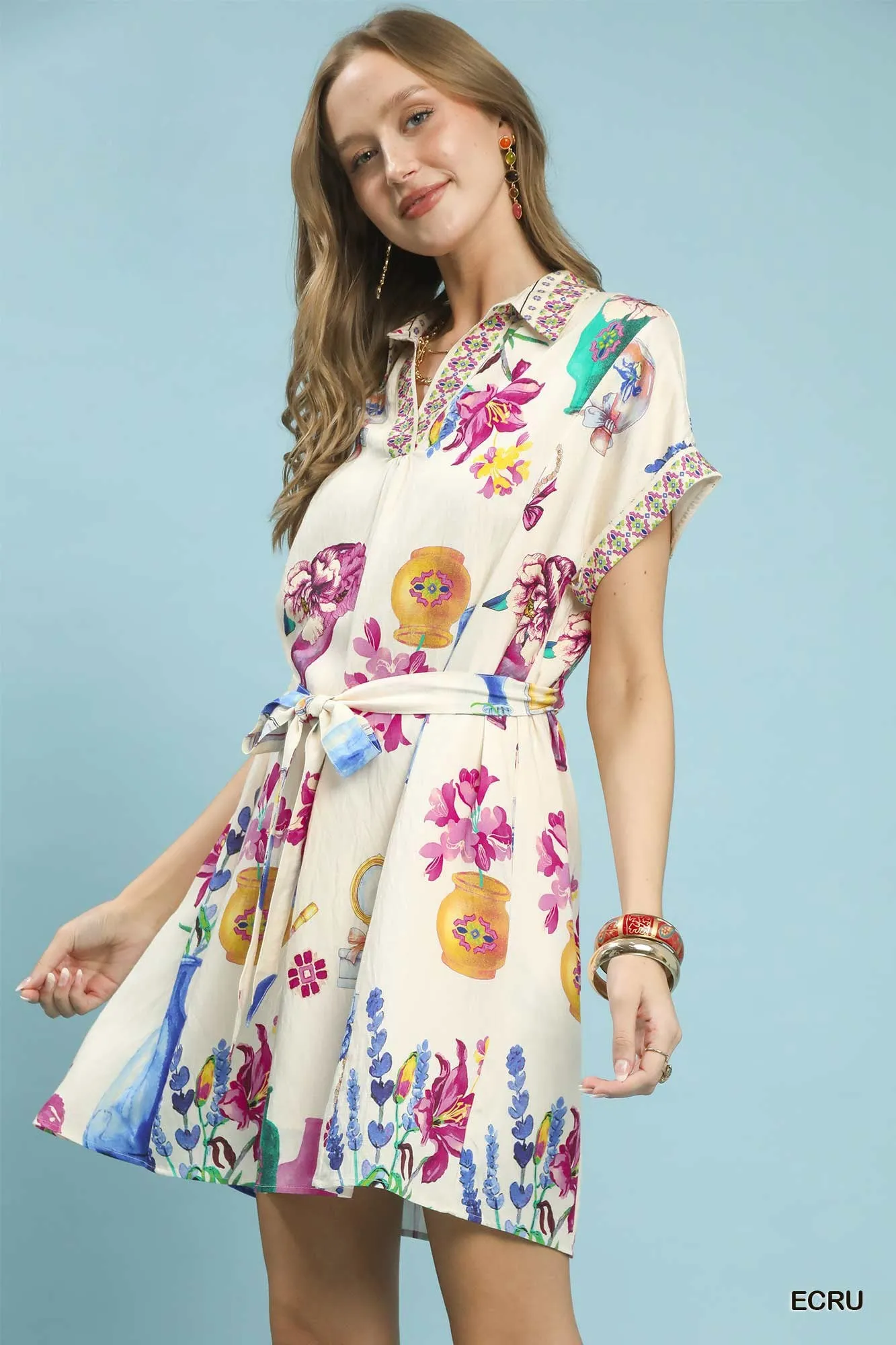 Umgee Floral Print Mini Dress with Belt sold by Charming Charlie product image thumbnail 2
