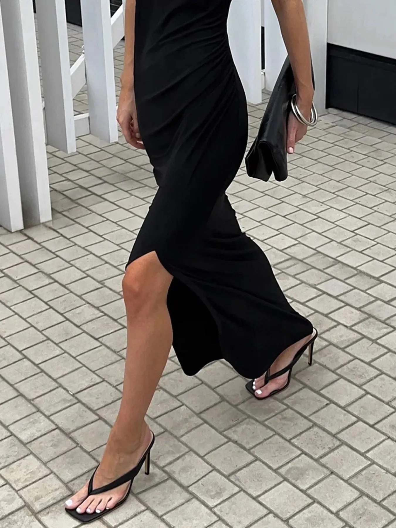 Slit Sleeveless Round Neck Maxi Dress sold by Charming Charlie product image thumbnail 4