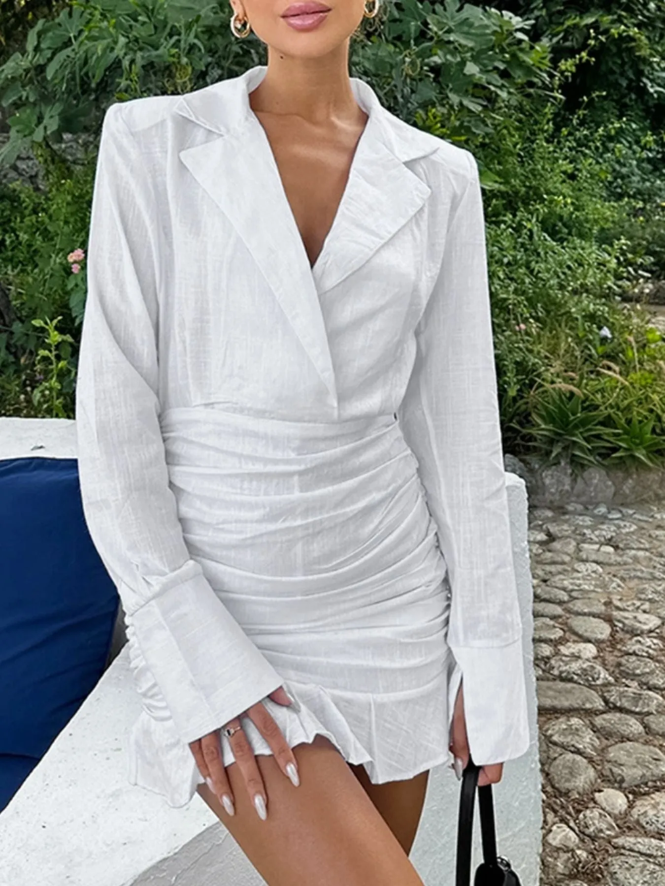 Blazer Style Ruched Mini Dress sold by Charming Charlie product image thumbnail 3