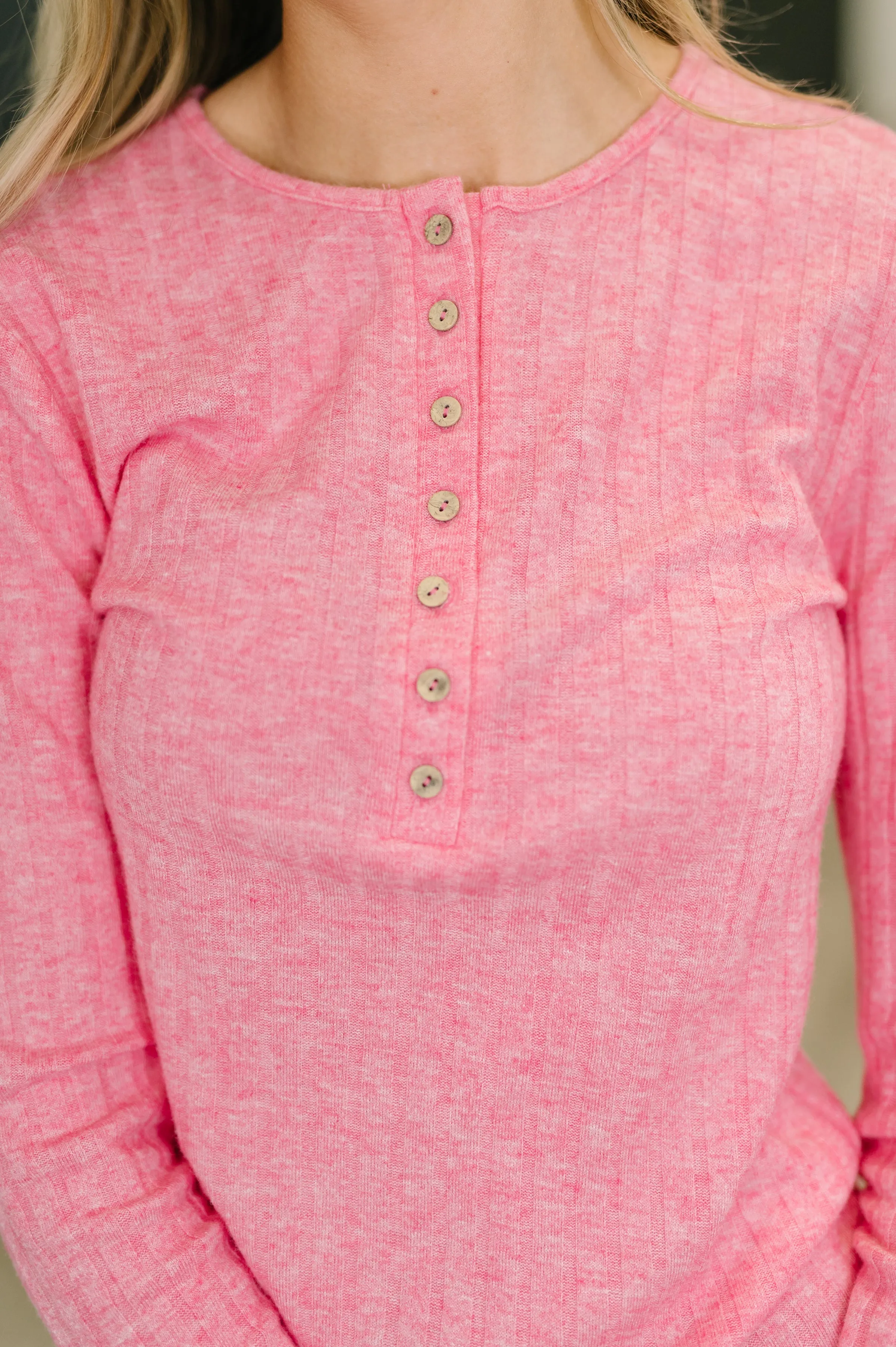 Ribbed Long Sleeve in Fuchsia sold by Charming Charlie product image thumbnail 2