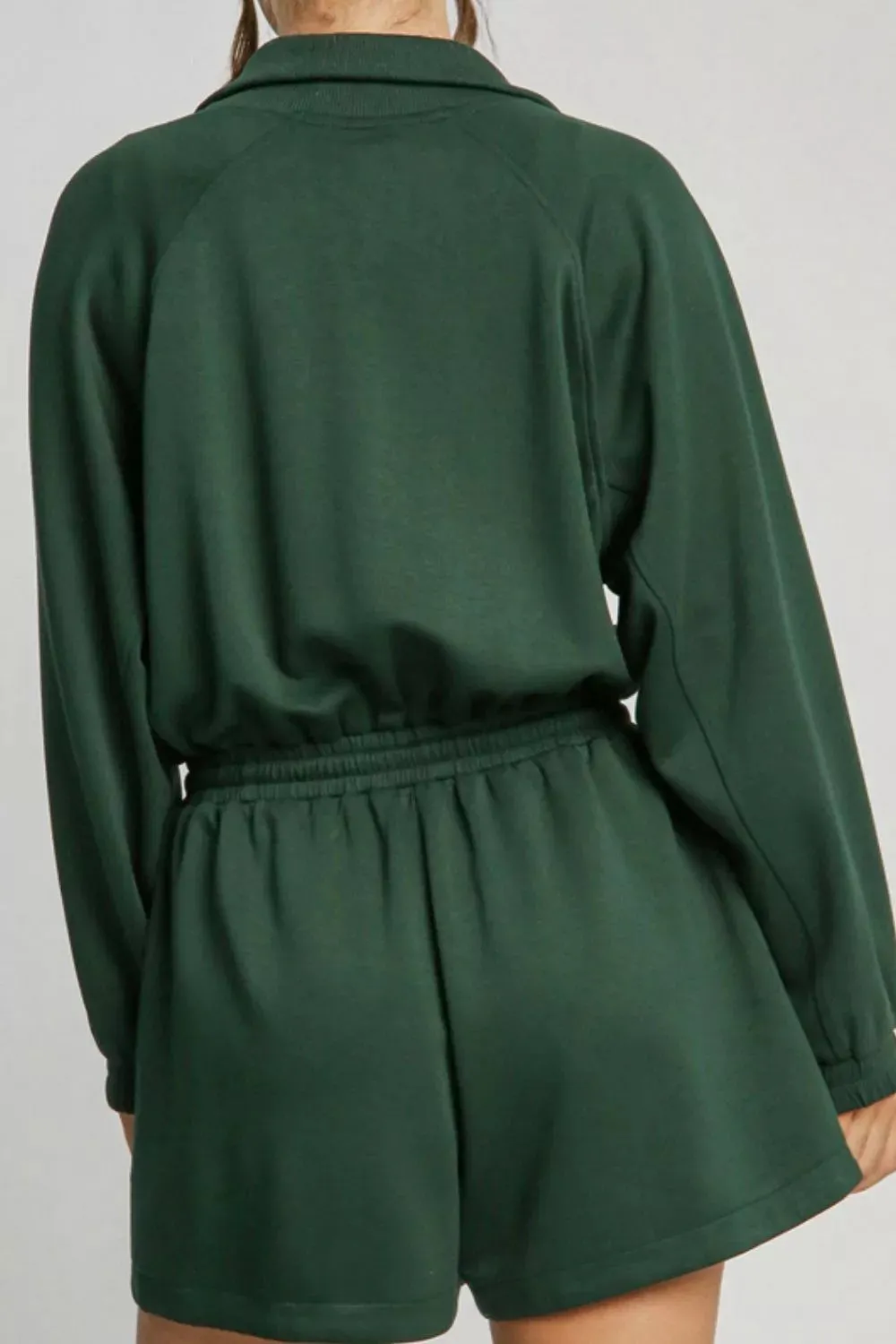 Zip-Up Drawstring Waist Romper sold by Charming Charlie product image thumbnail 3