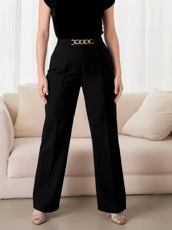 Plus Size Chain-Waist Wide-Leg Pants sold by Charming Charlie