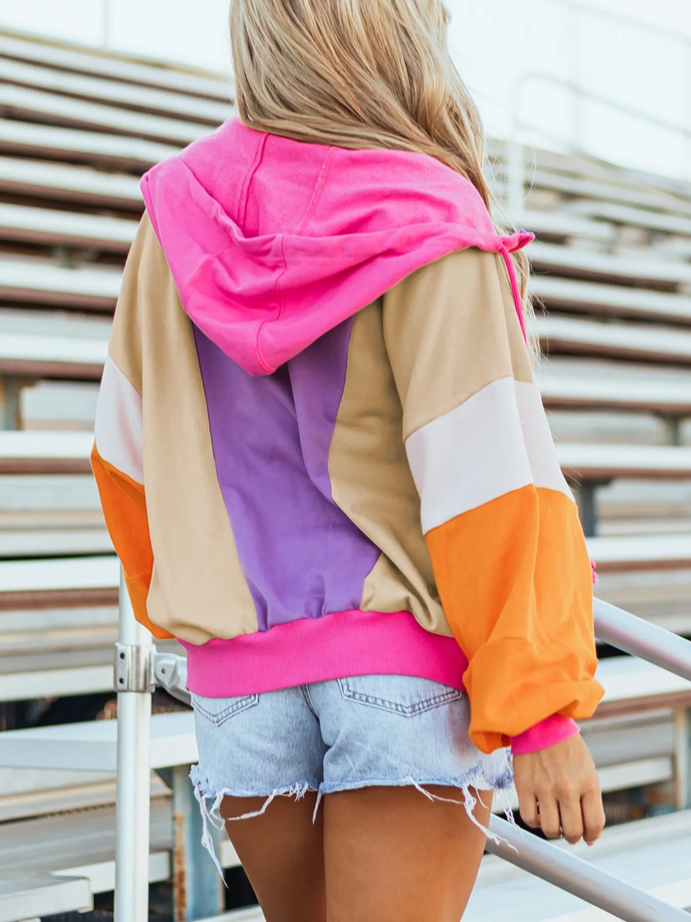 Color Block Zip-Up Hoodie sold by Charming Charlie product image thumbnail 4