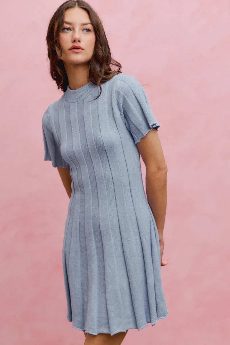 SO ME Wide Rib Short Sleeves Sweater Knit Mini Dress sold by Charming Charlie product image thumbnail 5