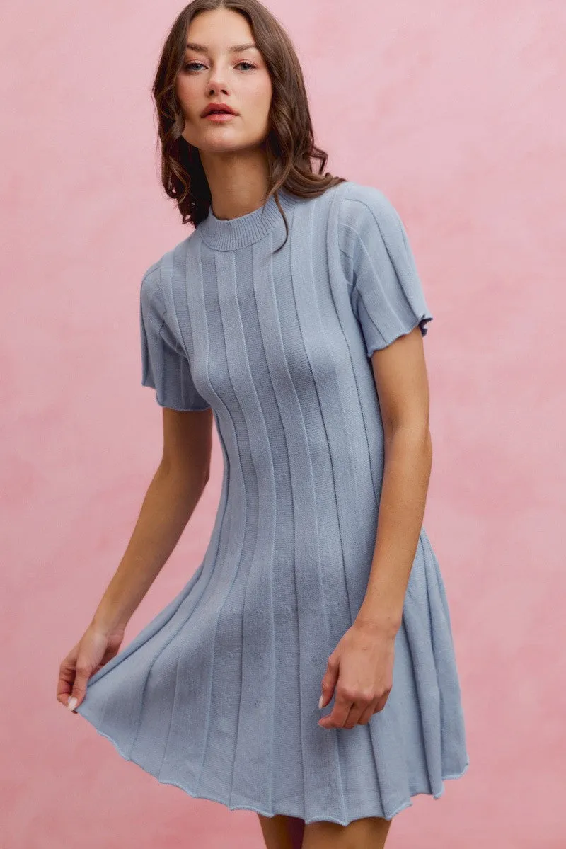 SO ME Wide Rib Short Sleeves Sweater Knit Mini Dress sold by Charming Charlie product image thumbnail 2