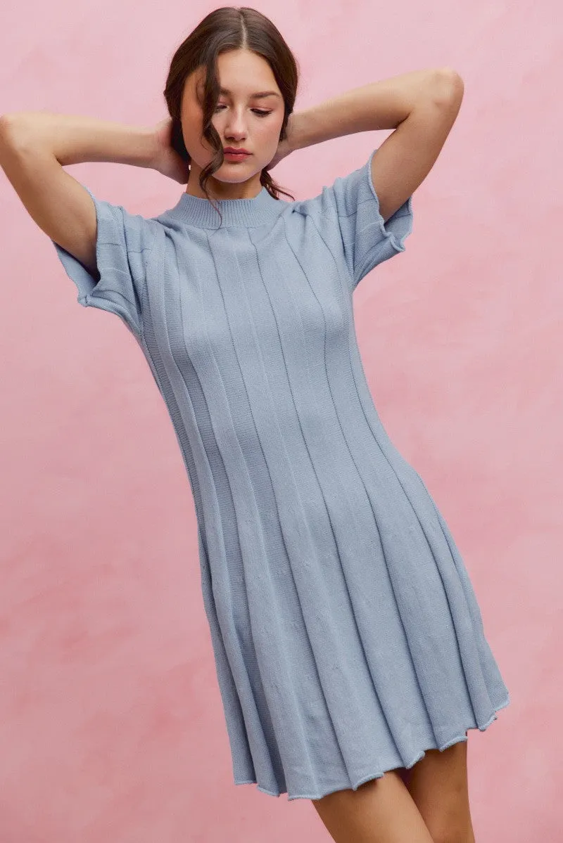 SO ME Wide Rib Short Sleeves Sweater Knit Mini Dress sold by Charming Charlie product image thumbnail 3