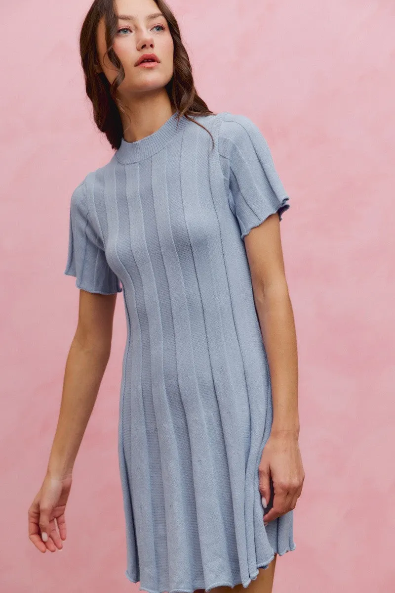 SO ME Wide Rib Short Sleeves Sweater Knit Mini Dress sold by Charming Charlie product image thumbnail 4