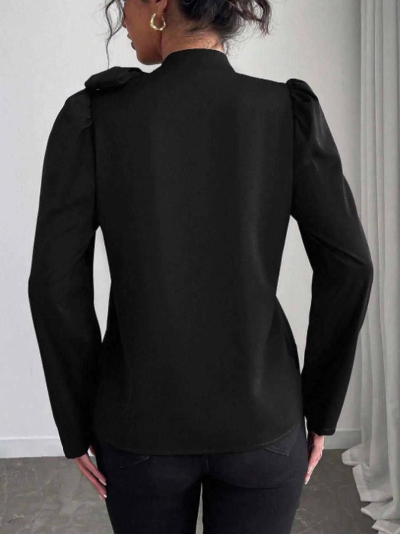 Bow-Tie Long Sleeve Blouse sold by Charming Charlie product image thumbnail 5