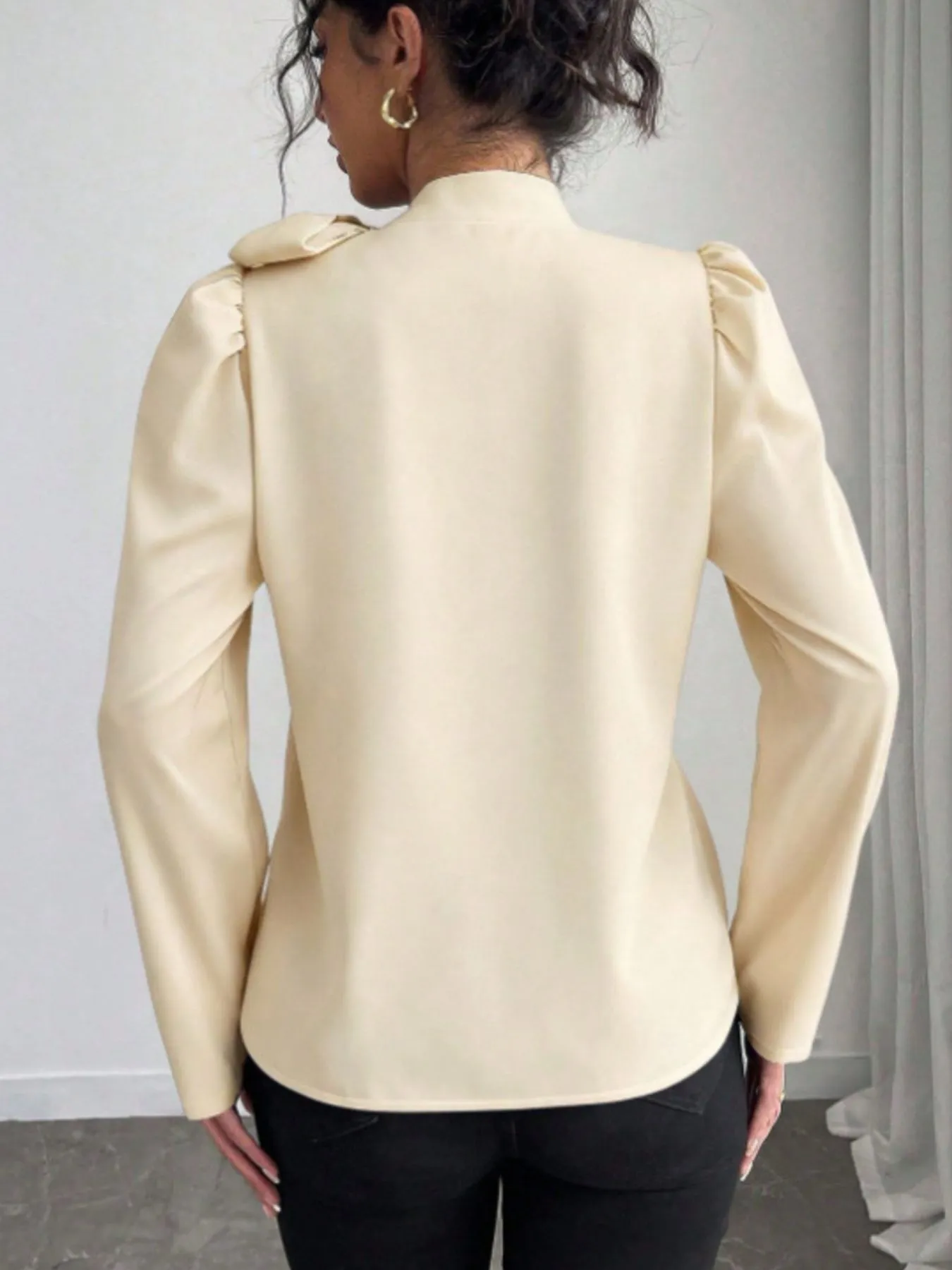 Bow-Tie Long Sleeve Blouse sold by Charming Charlie product image thumbnail 2