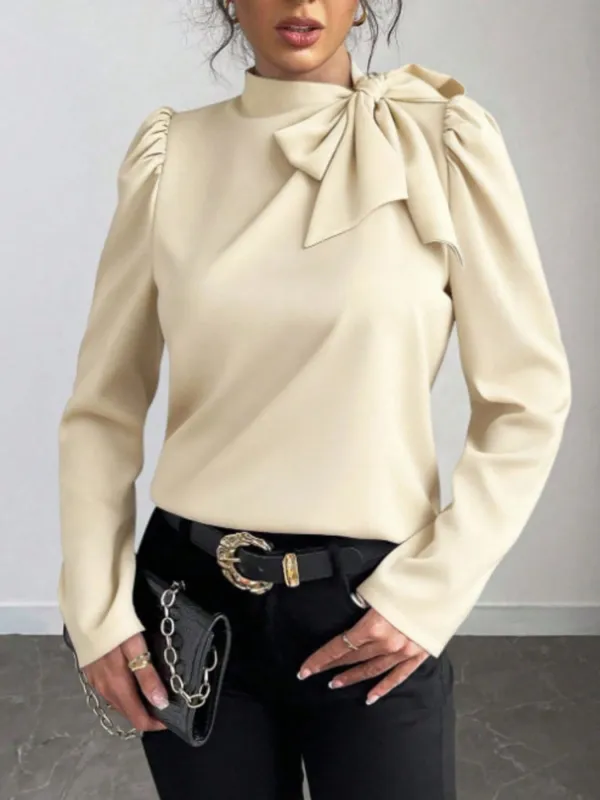 Bow-Tie Long Sleeve Blouse sold by Charming Charlie