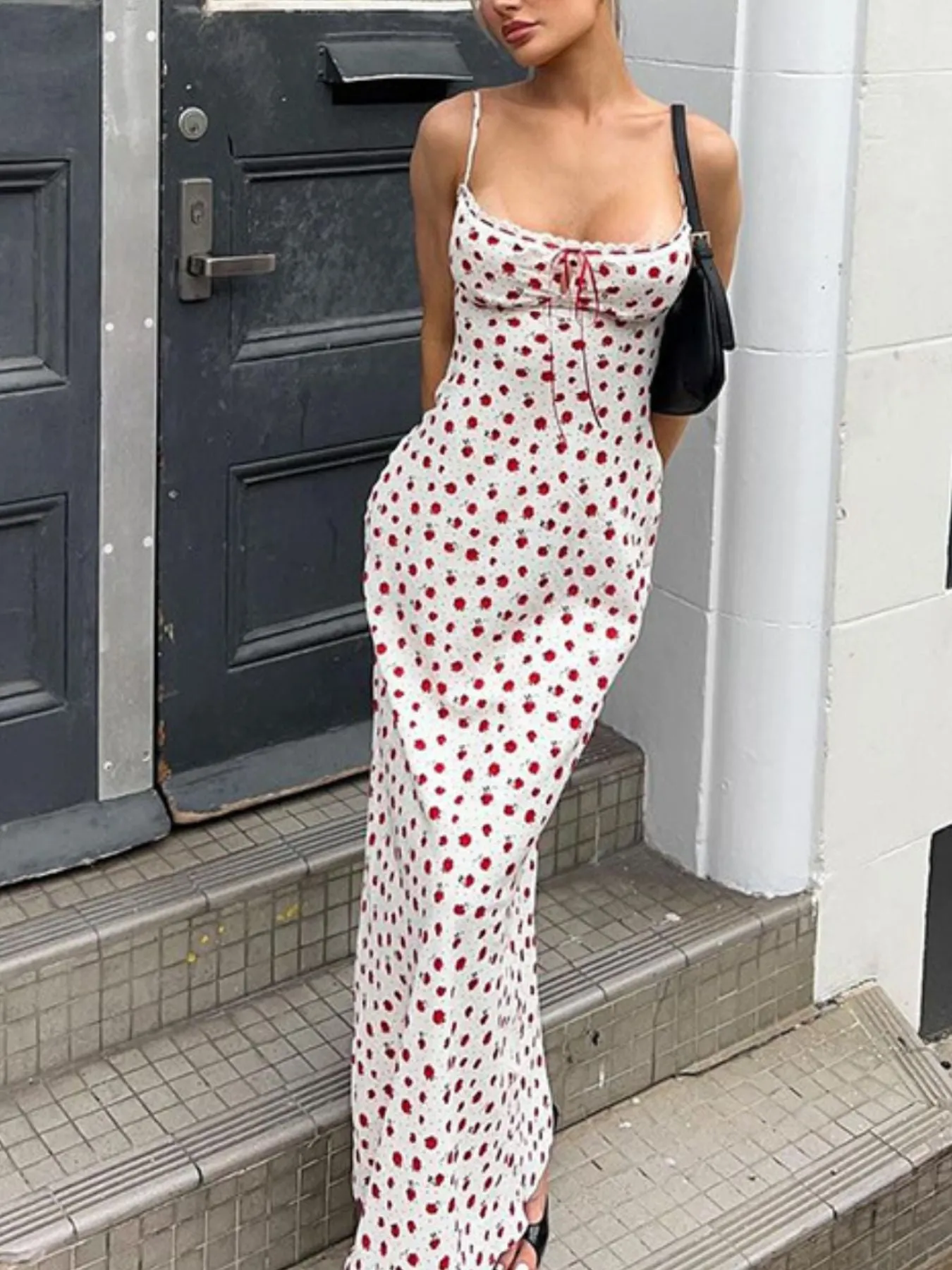 Floral Print Lace Trimmed Cami Dress sold by Charming Charlie product image thumbnail 5