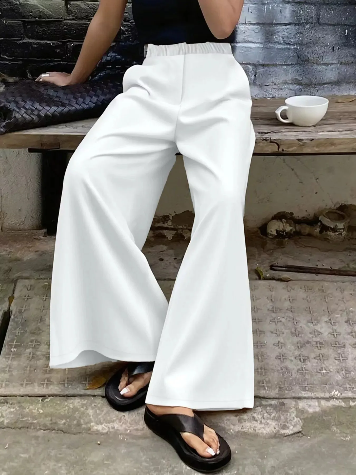 Plus Size Elastic Waist Wide Leg Pants sold by Charming Charlie product image thumbnail 2