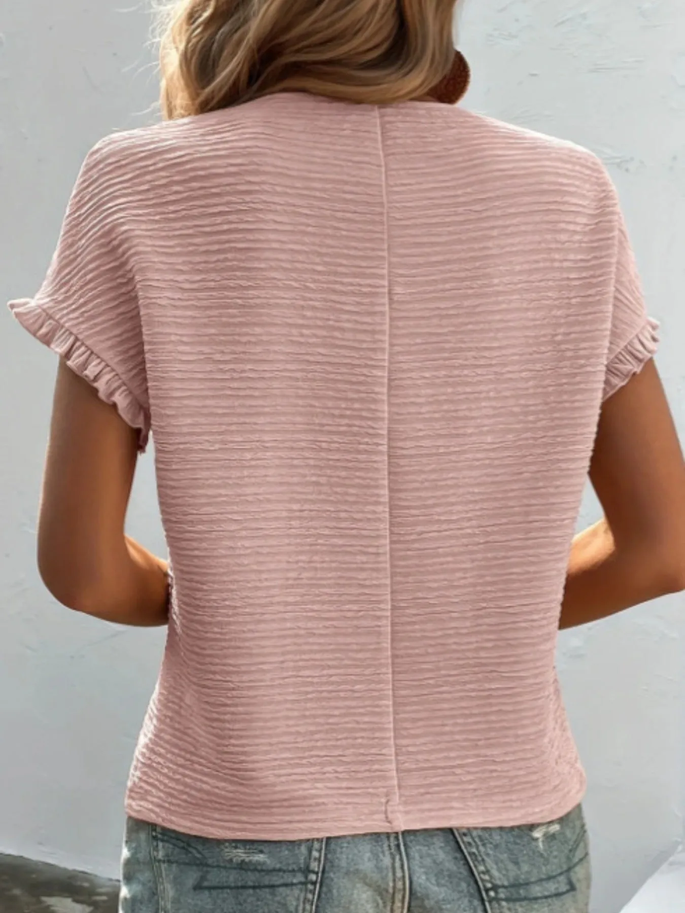 Textured Round Neck Blouse sold by Charming Charlie product image thumbnail 5
