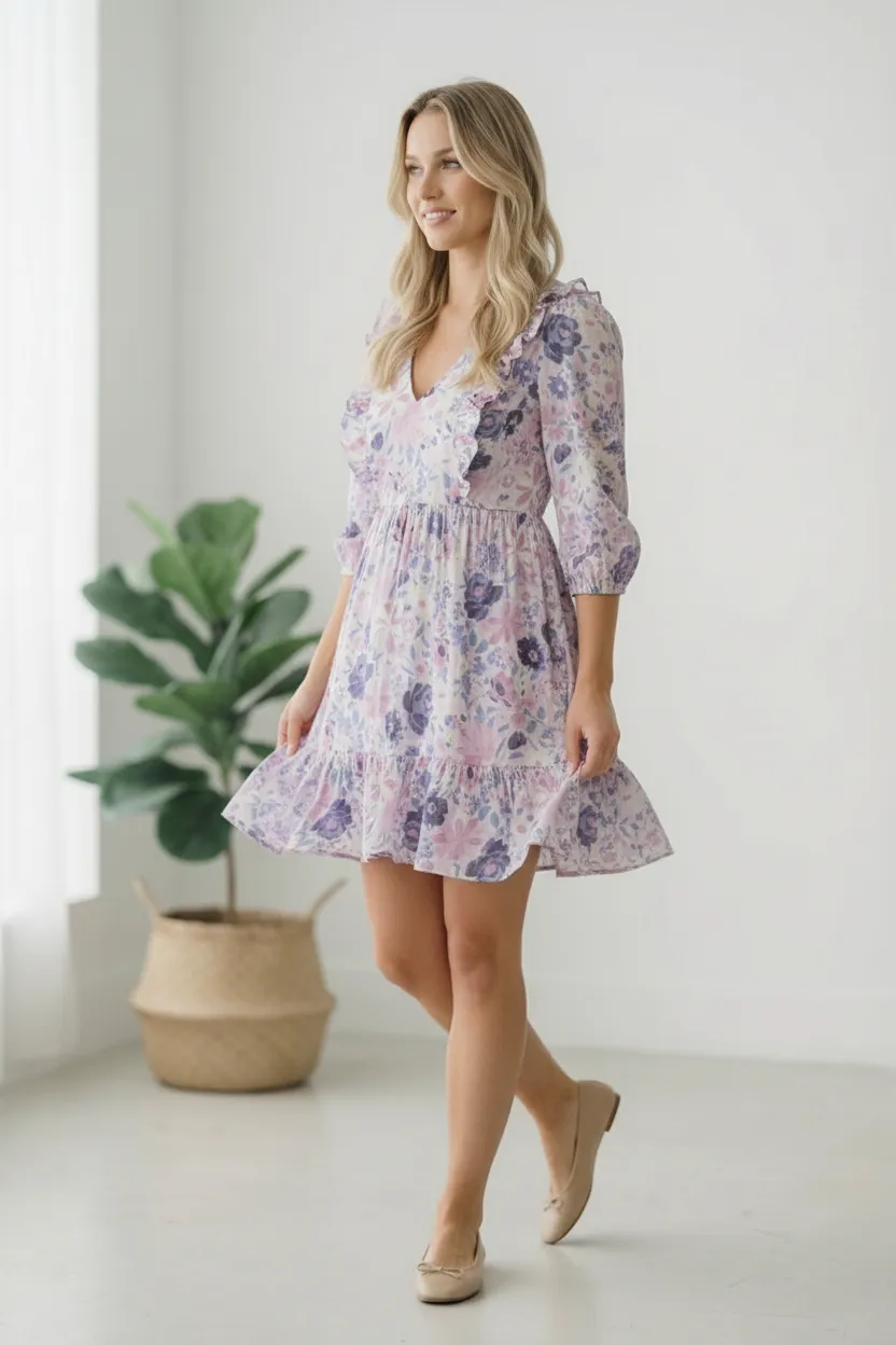 The Sweet Serenade Floral Dress sold by Charming Charlie product image thumbnail 4