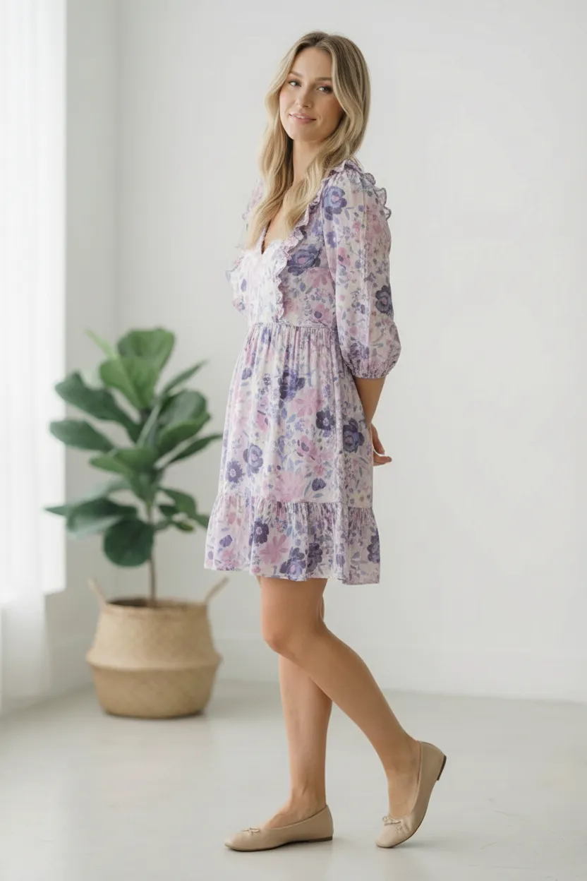 The Sweet Serenade Floral Dress sold by Charming Charlie product image thumbnail 3