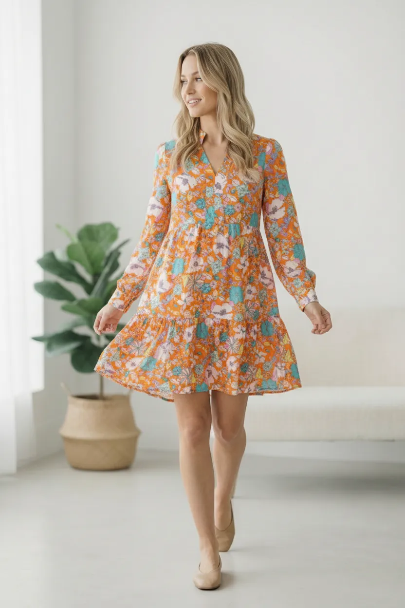 Tangerine Dreaming Floral Dress sold by Charming Charlie product image thumbnail 3