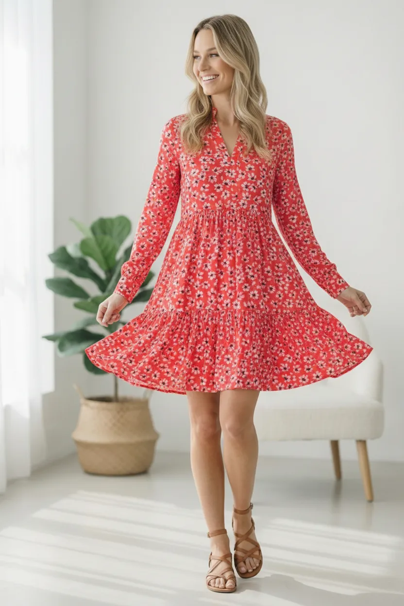 Cherry Blossom Twirl Floral Dress sold by Charming Charlie product image thumbnail 4