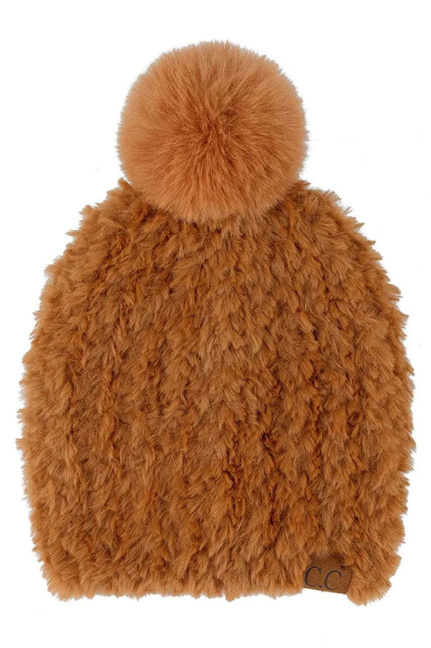 C.C Faux Fur Pom Beanie sold by Charming Charlie product image thumbnail 2