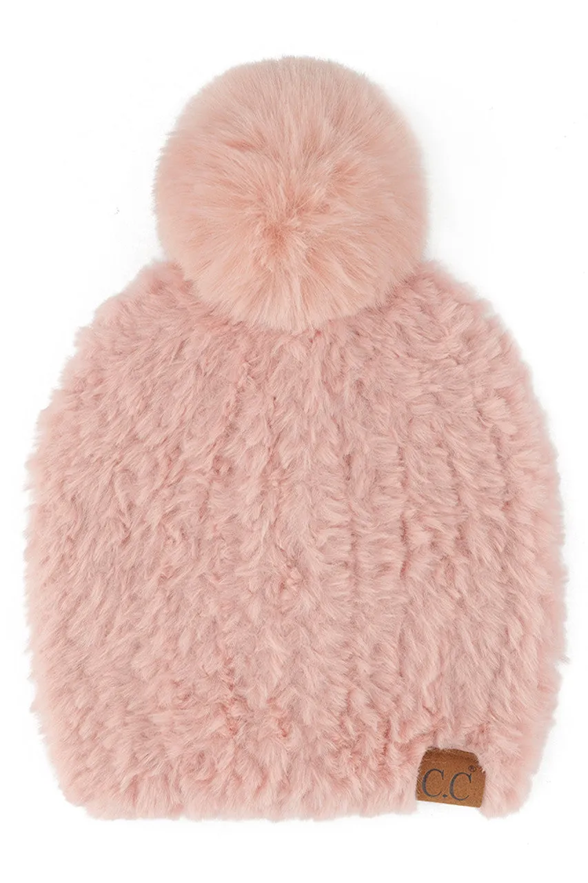 C.C Faux Fur Pom Beanie sold by Charming Charlie product image thumbnail 3