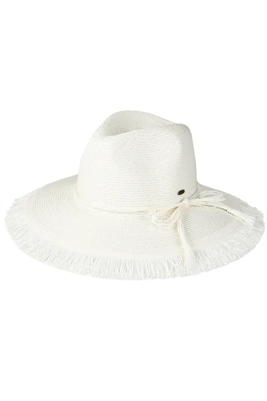C.C Straw String Ribbon Band Fringe Panama Hat sold by Charming Charlie