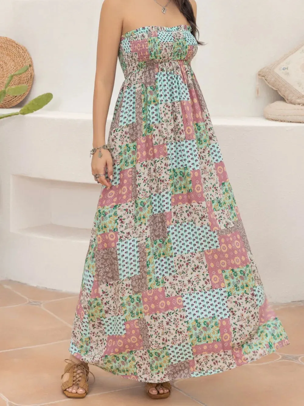 Smocked Printed Sleeveless Maxi Dress sold by Charming Charlie product image thumbnail 3