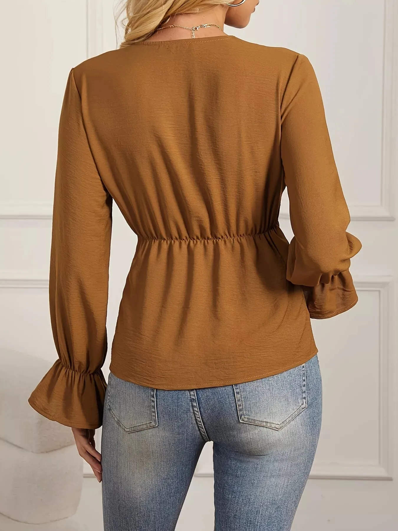 Knot Front Long Sleeve Blouse sold by Charming Charlie product image thumbnail 5