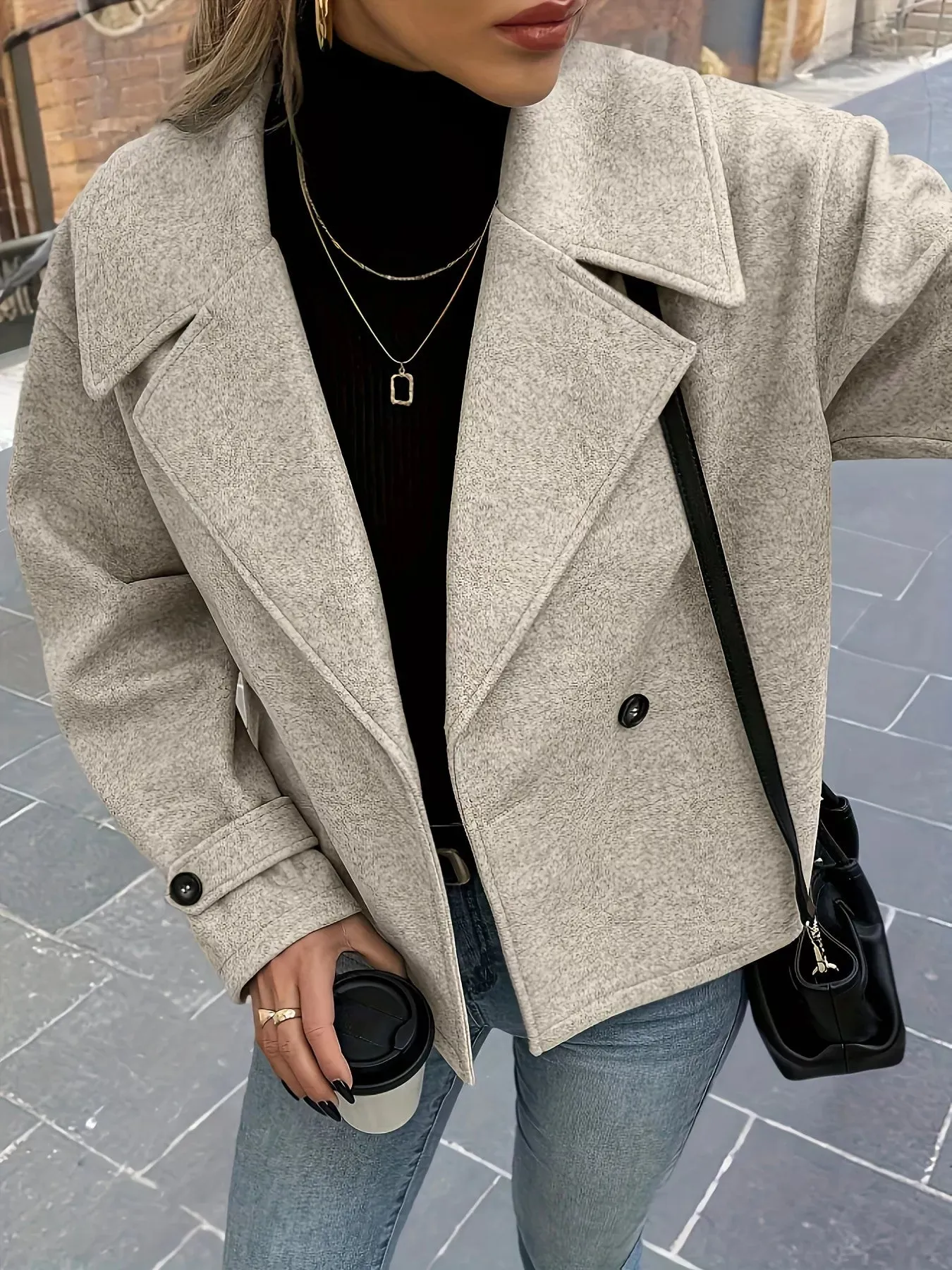 Double-Breasted Crop Outerwear sold by Charming Charlie product image thumbnail 4
