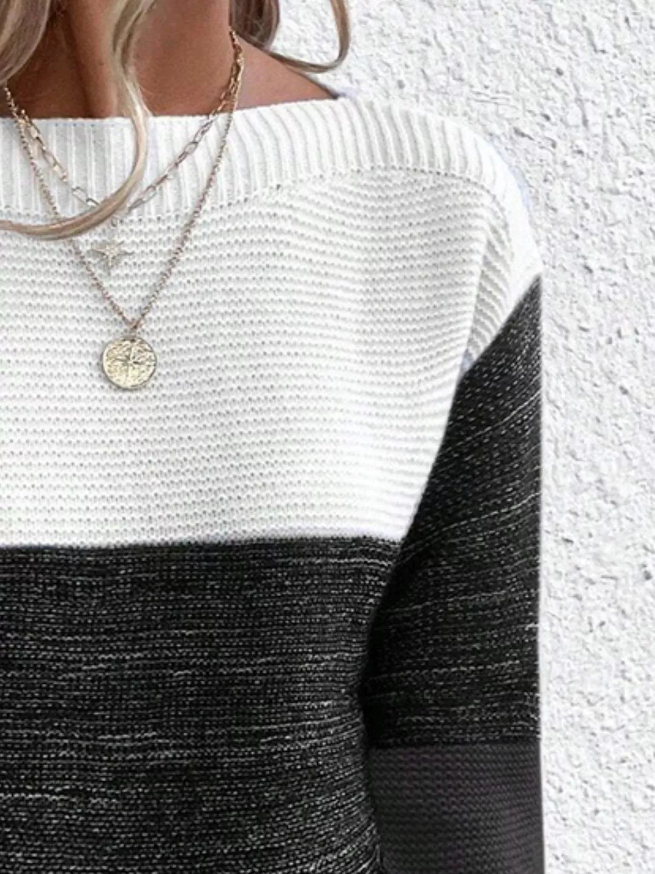 Color Block Long Sleeve Sweater sold by Charming Charlie product image thumbnail 2