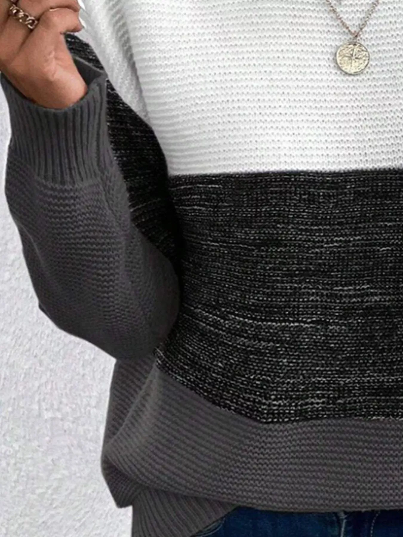 Color Block Long Sleeve Sweater sold by Charming Charlie product image thumbnail 3