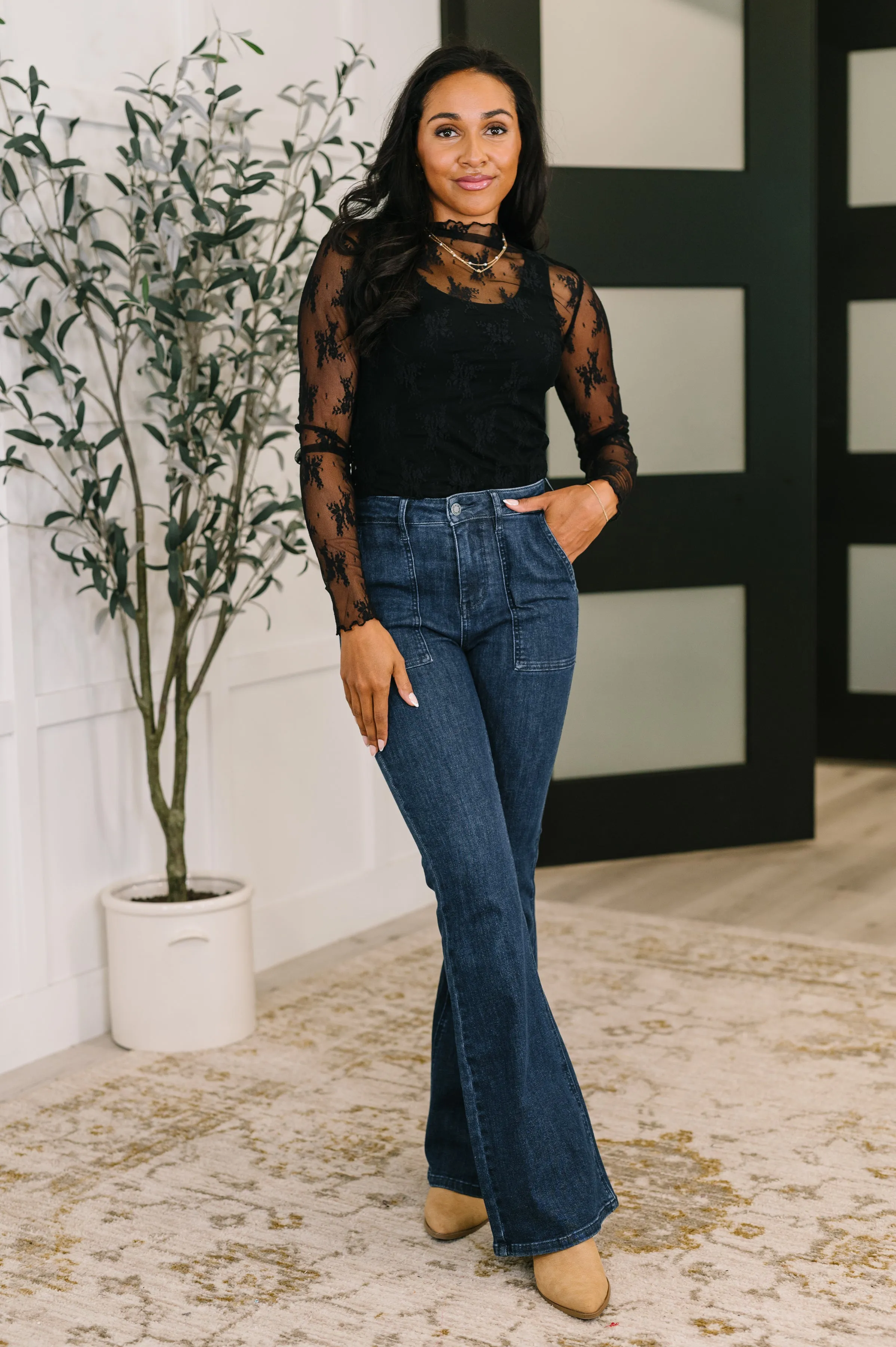 Next Level Patterned Layering Top in Black sold by Charming Charlie product image thumbnail 4