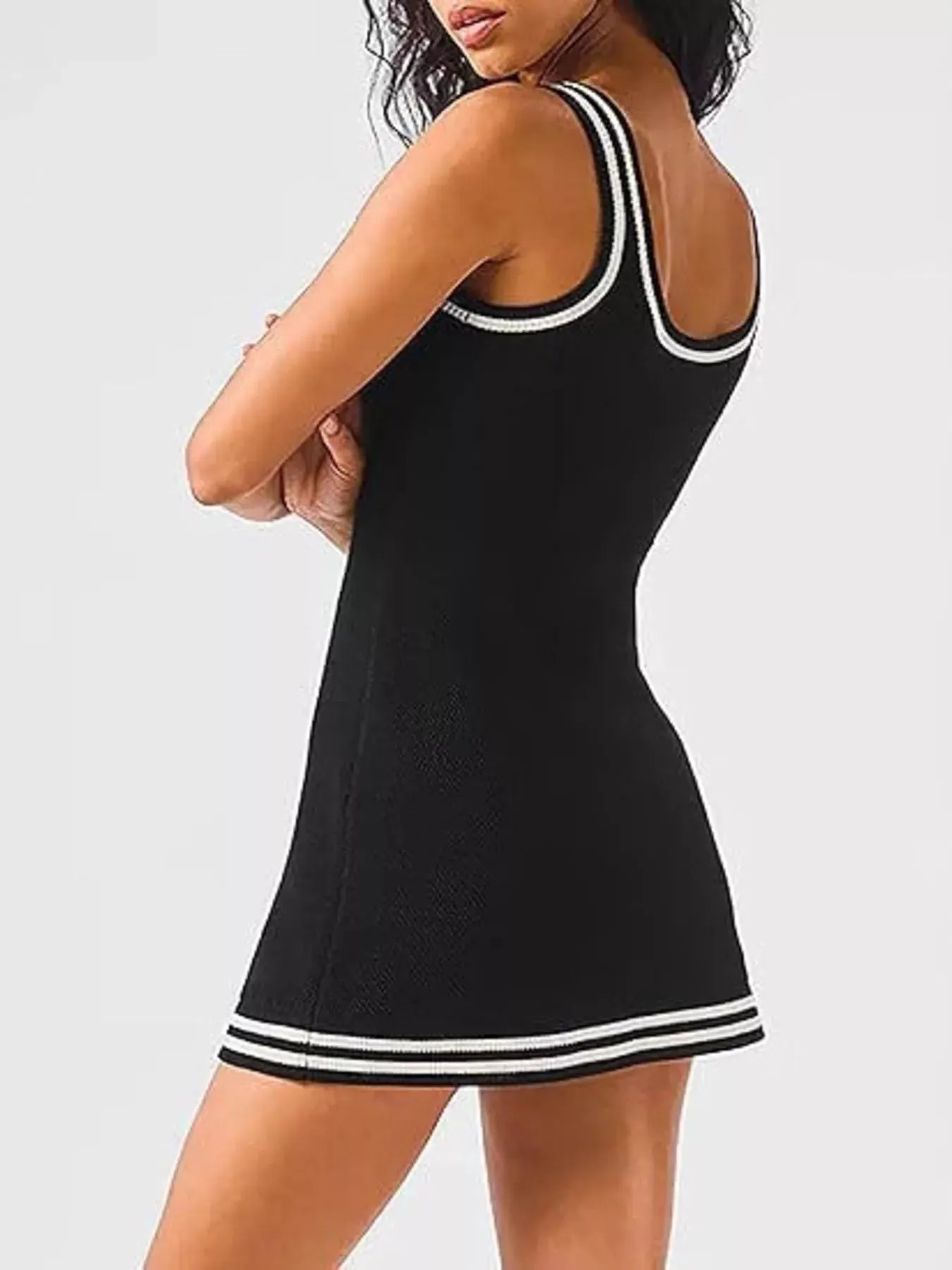 Sleeveless Ribbed Knit Sweater Dress with Contrast Trim sold by Charming Charlie product image thumbnail 5