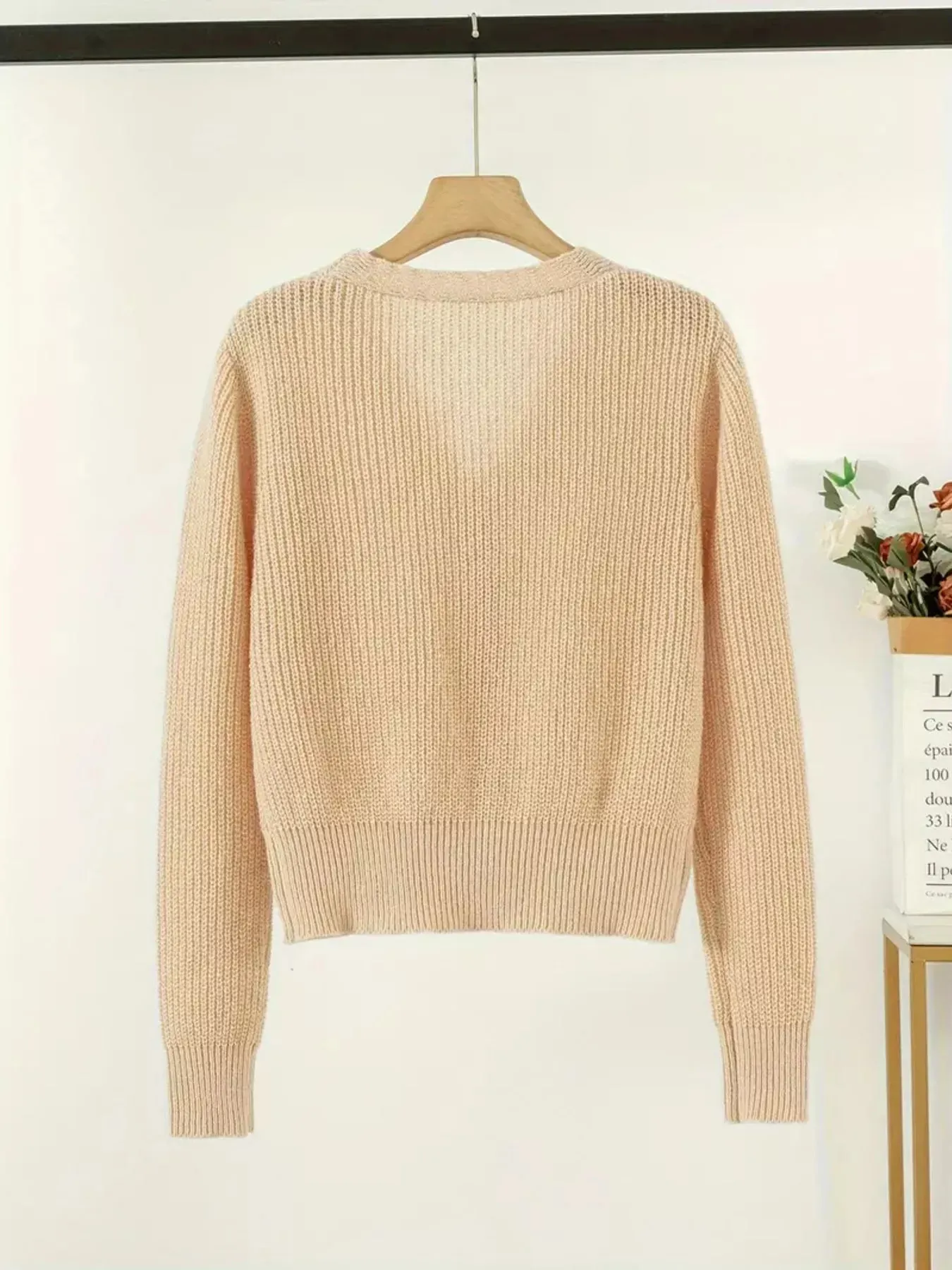 V-Neck Button-Down Knit Cardigan sold by Charming Charlie product image thumbnail 5