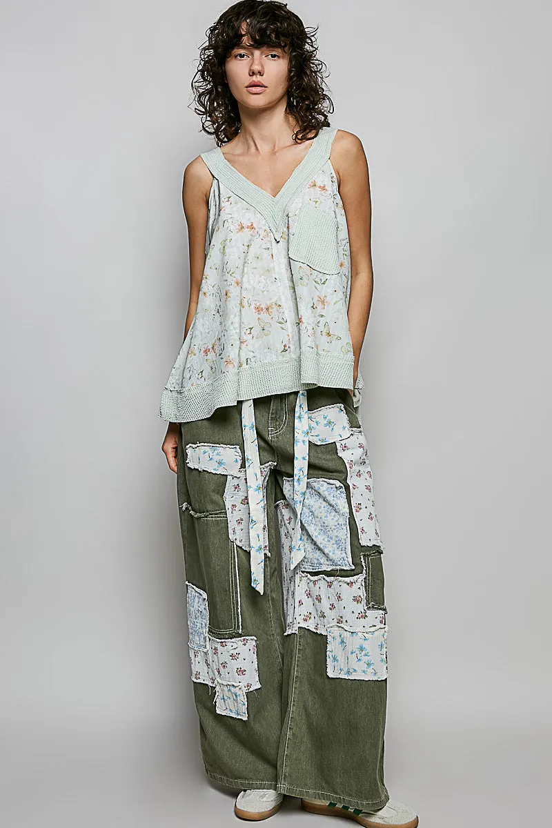 POL Floral V-Neck Tank with Front Pocket sold by Charming Charlie product image thumbnail 5