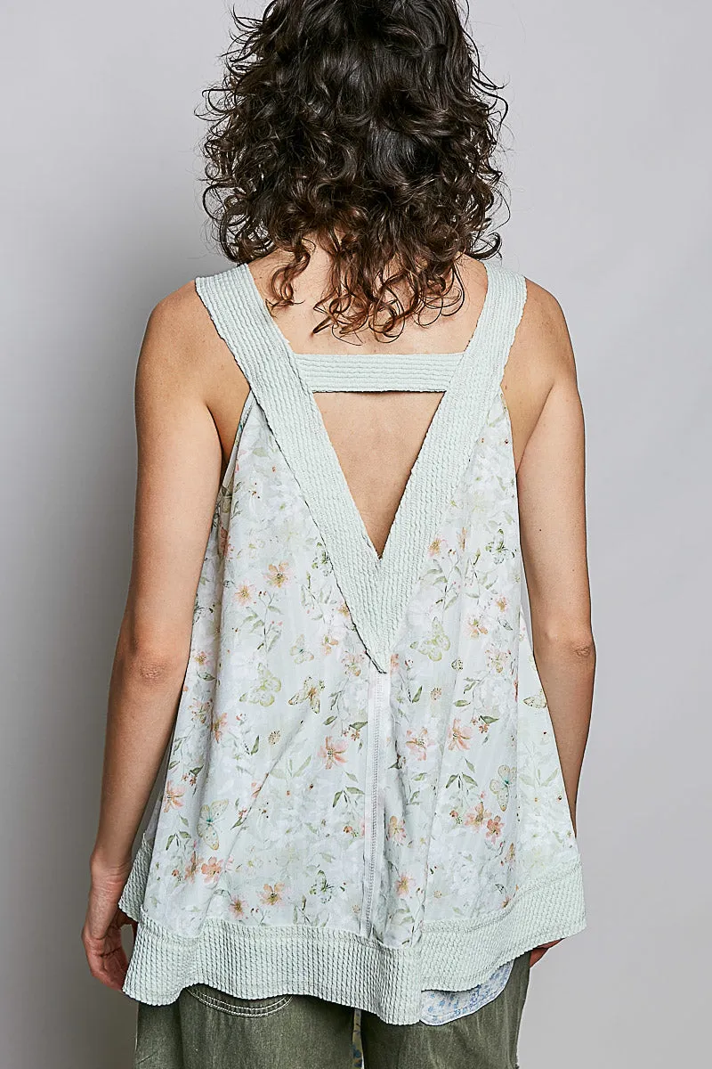 POL Floral V-Neck Tank with Front Pocket sold by Charming Charlie product image thumbnail 4