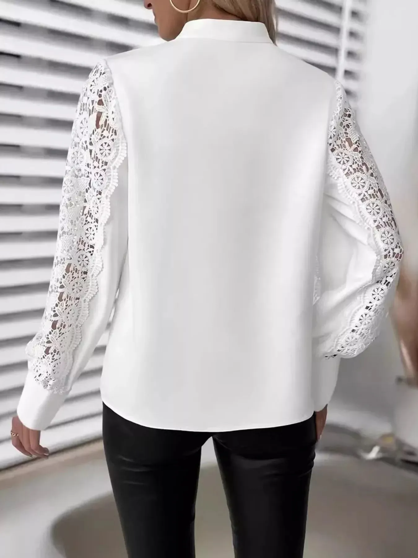 Cutout Front Lace Sleeve Blouse sold by Charming Charlie product image thumbnail 4
