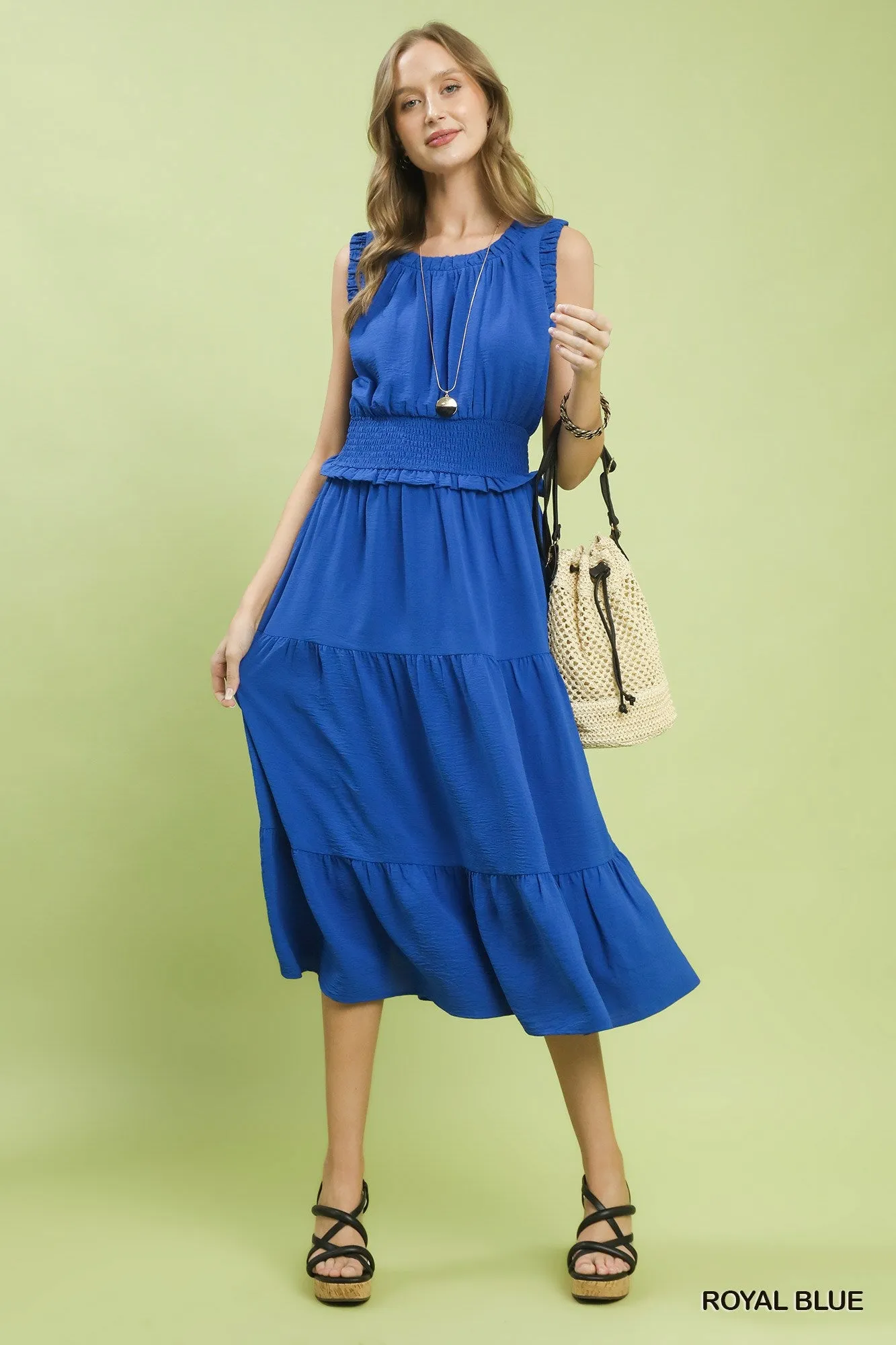 Umgee Smocked Waist Tiered Midi Dress sold by Charming Charlie product image thumbnail 4