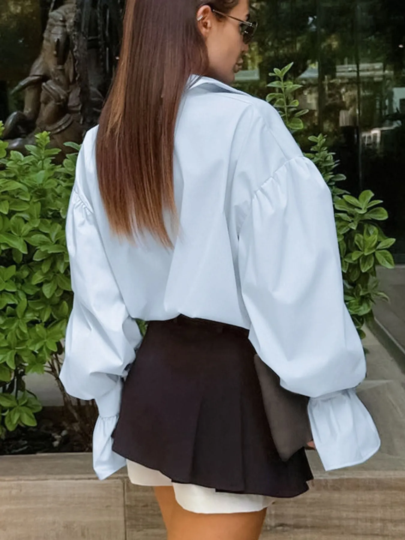 Button-Down Flounce Sleeve Shirt sold by Charming Charlie product image thumbnail 2