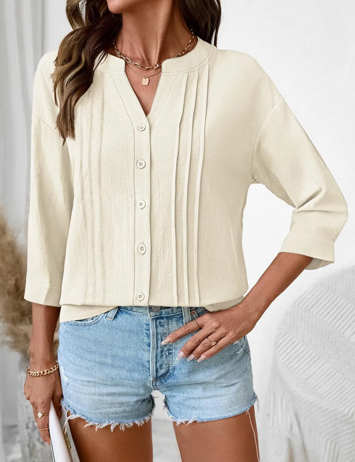 Button-Down Notched Shirt sold by Charming Charlie