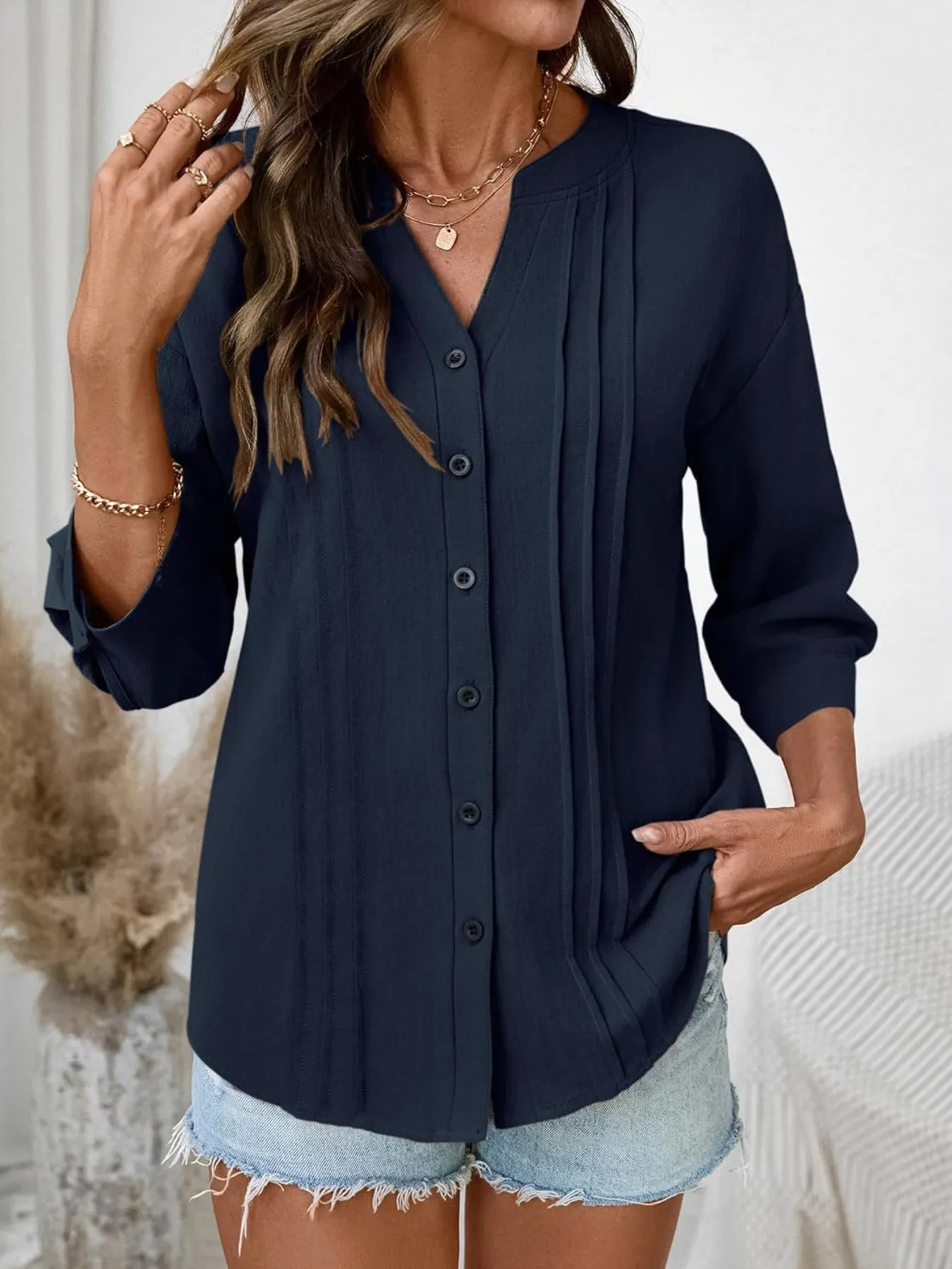 Button-Down Notched Shirt sold by Charming Charlie product image thumbnail 5